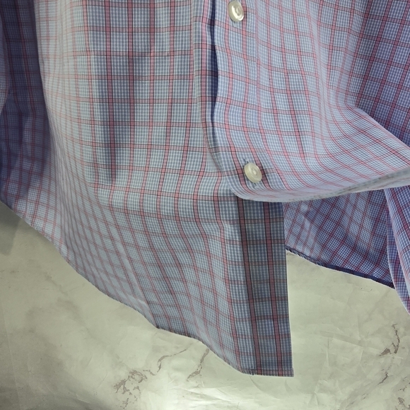 Untuckit Shirt Mens XXL 2XL Blue Plaid Button Up Arrigoni Wrinkle Free Slim Fit - Picture 9 of 15